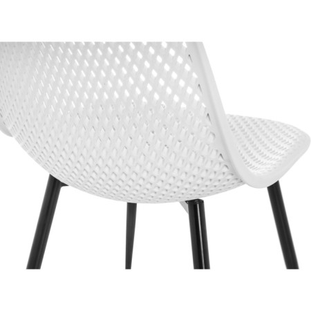 Metal frame chair Vero metal/plastic, black/white 47x52x84 cm-8