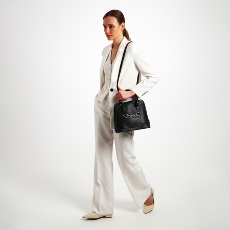 Female bag Textura, tout, average size, black color-9