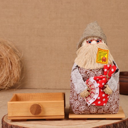 Brownie "Athanasius with a bag", on a chest, 28x15x12 cm-5