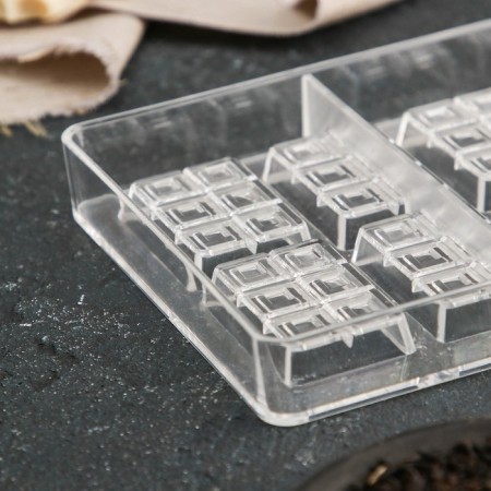 Tavoletta chocolate form for chocolate and sweets, 10 cells, 20 × 12 × 2.5 cm, 4.2 × 2.8 × 0.8 cm-2