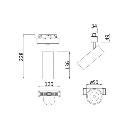 Technical TR019-2-10W3K-MG track lamp-1