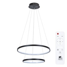 Suspended chandelier Arte Lamp Frodo A2197SP-2BK, LED, 65 W, 55x55x120 cm, 2900 lm, remote control, black