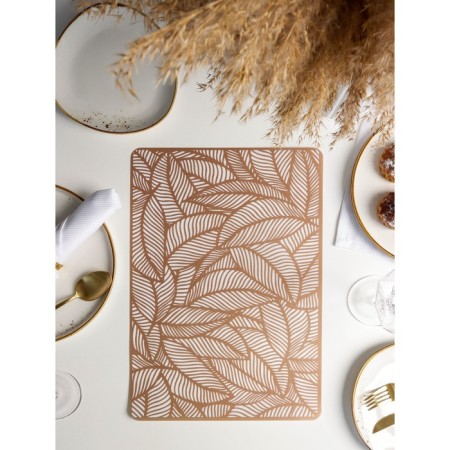Serving napkin on the table “Leaves”, 43 × 28 cm, metallic color brown-4
