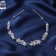 Hair accessory "Judy" flowers, 26 cm, silver