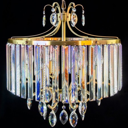 Suspended chandelier Citilux "Inga" CL335163, 48x48x120 cm, 6x60W, E14, brown color-7