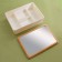 Boxing for storing cosmetic supplies "Bamboo", with a mirror, 4 sections, 18 × 13 × 5 cm, white/brown color
