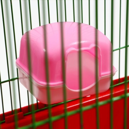 A toilet for rodents with a curly entrance, 10.4 x 8.3 x 8.6 cm, pink-3