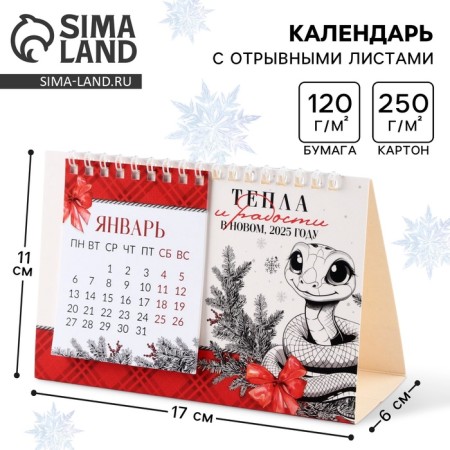 Calendar 2025 desktop with tear -off sheets “New Year: love, warmth and magic”, 16.9 x 14 cm