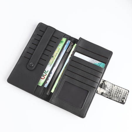Women's wallet on magnet, gray color-3