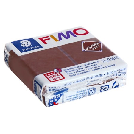 Plastic - polymer clay, 57 g, Leather -Effect (with skin effect), nut-1