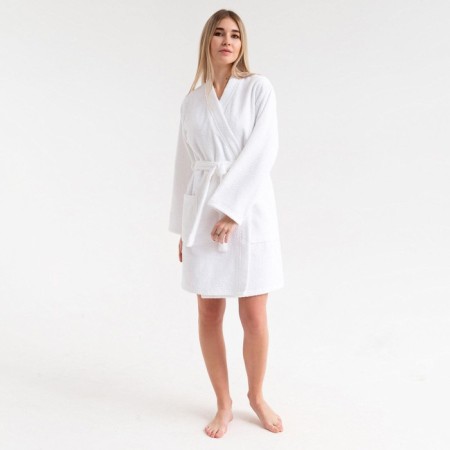 Terry robe economy and I am female, size 42-44 is white, 100% cotton with AIRO, 320 g/m2-8