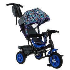 Three-wheeled bicycle Vivat1 Print abstraction of dark blue/orange