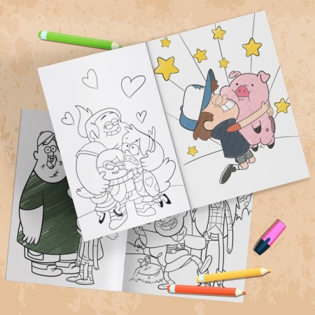 Coloring "Crazy Vacations", A5, 16 p., Gravity Falls-1
