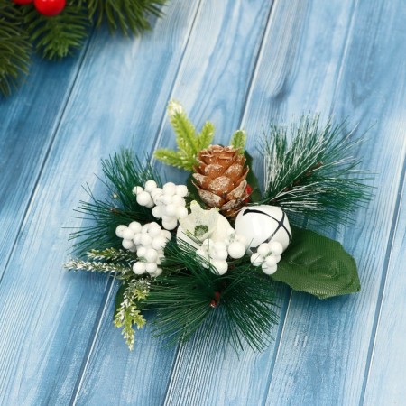 Fir -tree jewelry "spruce composition" (set 2 pcs) white bells of cones, 9x9 cm-1