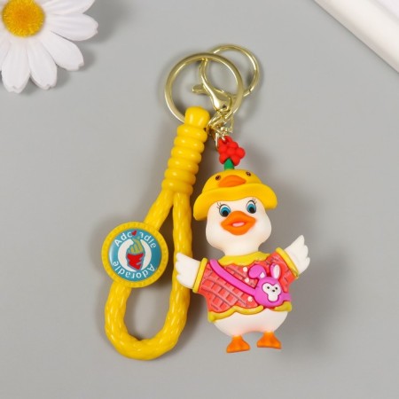 Trick rubber with carbine, strap "Fashionable Duck" 3.8x5x8 cm-1