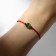 Bracelet-reinforcing "red thread" cat eyes, green color, d = 8