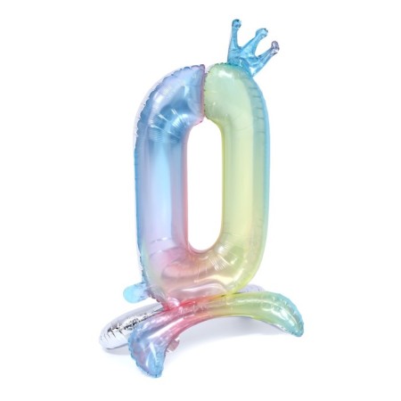 Foil ball 32 “The number 0 with the crown”, gradient, on the stand-2