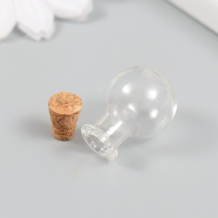 Decor for creativity glass "Bottle with a traffic jam" 1.9x1.9x2.4 cm-2
