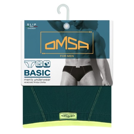 Panties Slips men's Omsa 3824, size 50, color Verde-2
