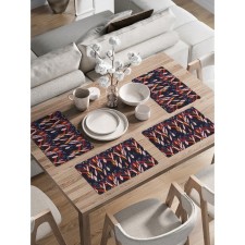 A set of napkins for setting the table “Abstraction”, rectangular, rounded edges, size 30x46 cm, 4 pcs