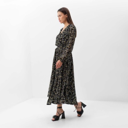 Women's dress with Mist Midi belt, size 46, black-4