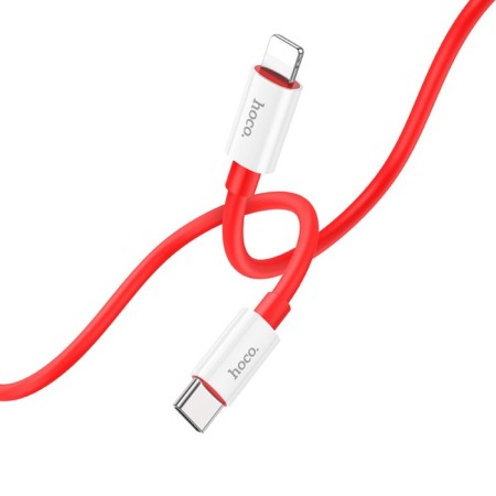 Hoco X87, Type -C cable - Lightning, 3 A, 1 m, silicone braid, red