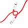 Hoco X87, Type -C cable - Lightning, 3 A, 1 m, silicone braid, red
