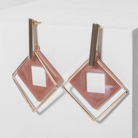 Earrings Assorted "Illusion", powder color in gold-5