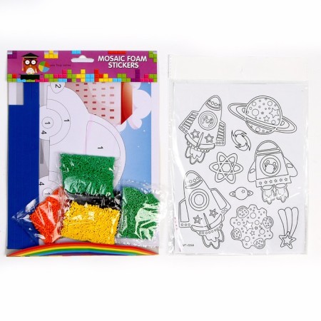 Set for creativity: EVA applique with crumbs and coloring - Stickers "Transport"-1