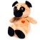 Soft toy "dog pugs", with a heart on the chest, 25 cm