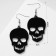 Acryl Earrings "Skulls" are large, black color in silver