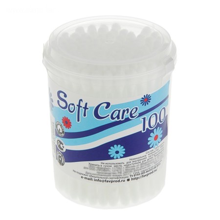 Cotton sticks Soft Care, 100 pcs. in glass-2