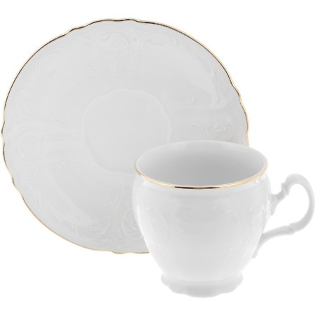 Cup 240 ml with a saucer of 160 mm high bernadotte, decor "Golden Gold"-1