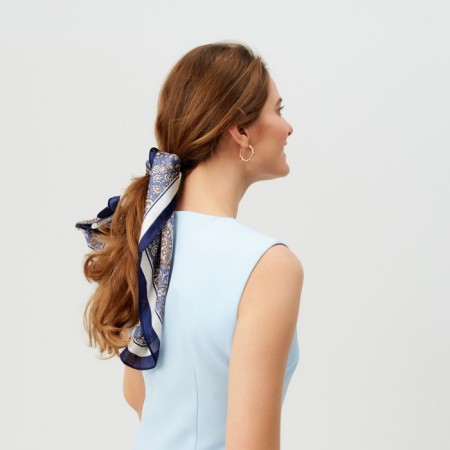 Women's scarf minku rr 70*70 cm, blue color-4