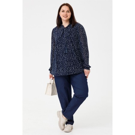 Female blouse, size 66, blue-white color-2