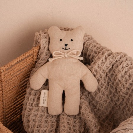 Soft toy "Bear" with a bow, 17 cm, beige color-4