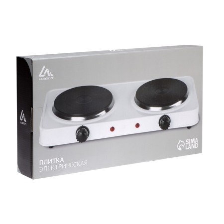Electric tile Luazon LHP-003, 2 burners, 2000 watts, heater spiral, white-5