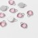 Counter-suspension "heart" 1.7 × 1.3 × 0.2 cm, (set 10 pcs.), Pink color in silver