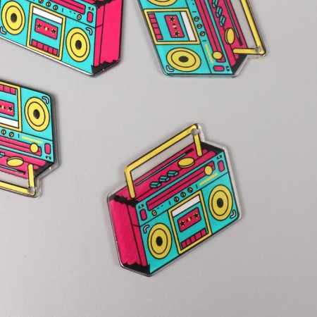 Decor for the work of acrylic bilateral "tape recorder" 4.1x3x0.2 cm