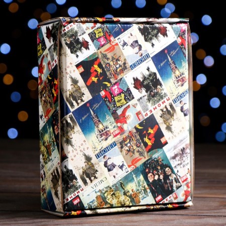 Gift box, lid is, with the “New Year's post” window, 18 x 15 x 5 cm, 1 pc.-1