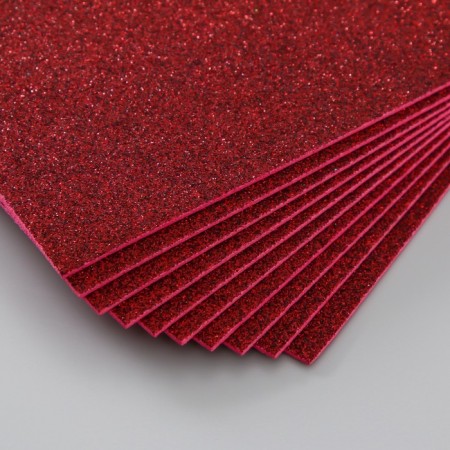 Foamiran glitter 2 mm, 20x30 cm, dark red-2
