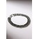 Bracelet with rhinestones "shining" three rows, dark green color in silver, 18 cm