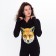 Women's thermal underwear (jumper, leggings) print fox, black color, size 48