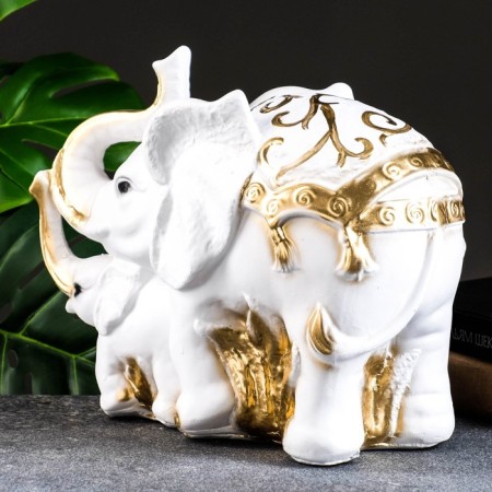 Pigger "Elephant with Elephant" Golden, 16x33x25cm Mix-2