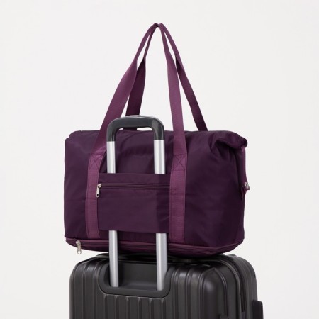 Sports bag with lightning, with an increase, external pocket, fuchsia color-4