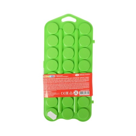Watercolor honey 24 colors, ZHK "Flower", without a brush, a green plastic case, 27421677-3