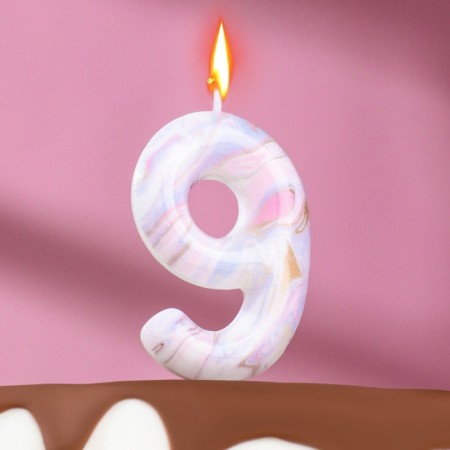 Candle in the “White Marble” cake, the number “9”, 5.5 cm