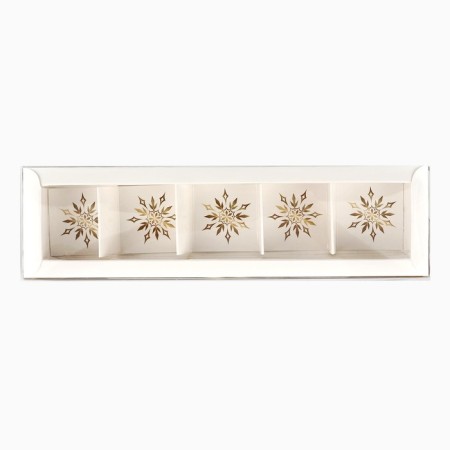 Box for 5 sweets with cells "Golden Snowflakes", 6 x 23 x 3 cm, New Year-2