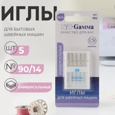 Needles for household sewing machines, universal, No. 90, 5 pcs, nu