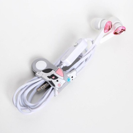 New Year's gift set, headphones and holder for wires Happy Meow Year, microphone, 1.2 m-2